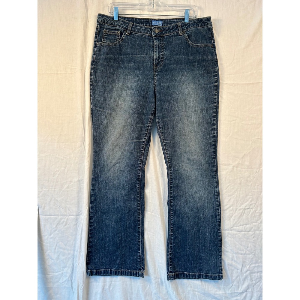 Westport Blue Bootcut Jeans Womens 16 Average Mid Rise Dark Wash Stretch  #2241
